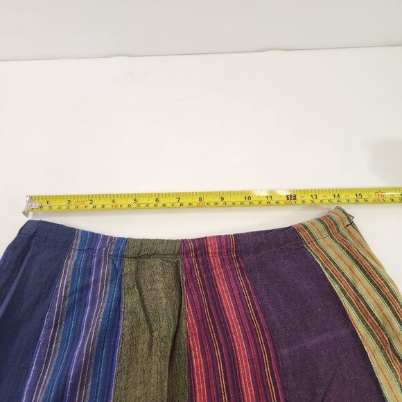 ARK Nepal 100% Cotton Patchwork Skirt Size Medium Boho Long - Picture 10 of 11